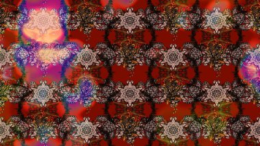 Kahverengi renkli güzel bir tekstil. Raster illüstrasyonu. Suluboya çiçekli çiçek deseni.