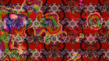 Raster illüstrasyonu. Tekstil veya kitap kapakları, imalat, duvar kağıtları, baskı, hediye paketi ve yapıştırma kitabı için çiçek eskizi geçmişi. Küçük ölçekli çiçeklerdeki basit sevimli desen.