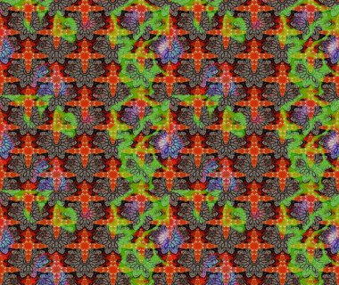 Düz Çiçek Elementleri Tasarımı. Renkli Bahar Teması eskiz kalıbı. Raster güzel kumaş deseni çiziyor. Çiçek deseni.