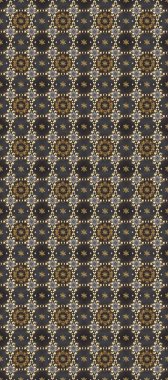 Gri, kahverengi ve bej renklerde altın elementlerle klasik eskiz deseni. Noel 2019, kar tanesi, yeni yıl.