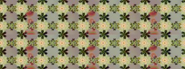 Raster illüstrasyonunda kusursuz çiçek deseni. Tarafsız ve gri renkte çiçekler.