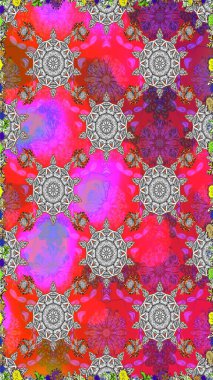 Küçük çiçekli basit, dikişsiz desen. Moda baskısı, albüm, ambalaj kağıdı ve duvar kağıdı için zarif dekoratif süslemeler. Gri ve kırmızı renkte şirin çiçekler. Raster illüstrasyonu.