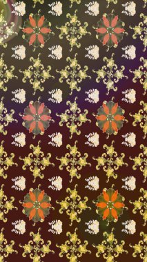 Vadinin çiçekleri kahverengi ve mor renklerde. Raster çiçek desenleri çiziyor..