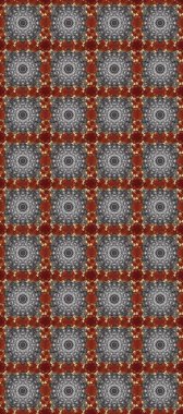 Klasik raster sarısı, kusursuz desen. Gri, kahverengi ve kırmızı renklerde altın elementlerle kusursuz desen. Geleneksel oryantasyon süsü. Klasik vintage arkaplan.