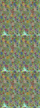 Çiçek tasarımı için inanılmaz bir kolaj cenneti tarzı. Parlak çiçekli kolaj çiçekleri yeşil ve nötr. Çiçekli zambaklar dikişsiz arkaplan.