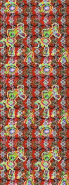 Küçük gri ve kırmızı renkte güzel bir besin torbası deseni, çiçekler. Millefleur 'lar. Tekstil, kumaş, kapaklar, duvar kağıtları, baskı, paket, koleksiyon defteri, örgü, dekupaj için çiçek arkaplanı..