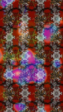 Düz Çiçek Elementleri Tasarımı. Kahverengi ve gri renkli çiçekler. Renkli Yaz Temalı eskiz kalıbı. Raster illüstrasyonunda çiçek deseni çizimi.