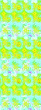 Küçük çiçekteki sevimli çiçek deseni. Raster illüstrasyonu. Raster deseni. Soyut çiçek çizim kalıbı arka planı. Yeşil ve mavi renklerde.