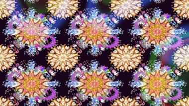 Çiçekli çiçek deseni, suluboya. Küçük çiçekte güzel bir çiçek deseni var. Raster deseni.