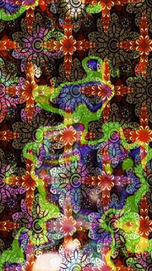 Raster illüstrasyonu. Kahverengi ve siyah renklerde bahar çiçekleri. Raster çiçek desenli ve çiçekli..