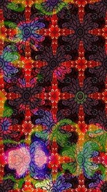 Güzel kumaş deseni. Siyah ve kahverengi renklerde. Raster illüstrasyonu. Raster illüstrasyonunda çiçek deseni çizimi.