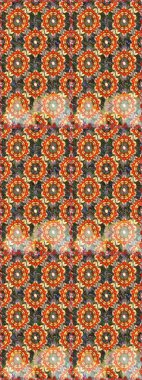 Altın antika ortaçağ dekoratifi, yapraklar ve kahverengi renkli altın desenli süslemeleri olan pürüzsüz bir desen. Kusursuz kraliyet lüksü, altın barok kumaş rengi..