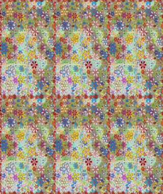 Renkli Bahar Temalı Kusursuz Arkaplan. Sevimli çiçek raster deseni. Tarafsız ve yeşil renklerde çiçekler. Düz Çiçek Elementleri Tasarımı.