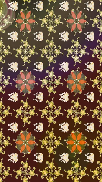 Vadinin çiçekleri kahverengi ve mor renklerde. Raster çiçek desenleri çiziyor..