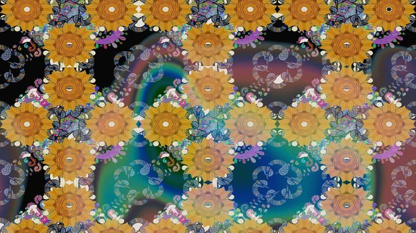 Yumuşak, bahar çiçekli arka plan. Çiçekli karalama şeklinde Raster çiçek deseni. Mavi renkte çiçekler.