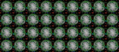 Yeşil ve siyah renklerde altın elementlerle kusursuz desen. Geleneksel oryantasyon süsü. Klasik klasik klasik arka plan. Raster Illustrasyon. Kusursuz klasik raster altın desenli.