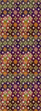 Raster Illustrasyon 'daki Çiçek Deseni' nin son moda çizimi. Kahverengi renkli çiçekler. Düz Çiçek Elementleri Tasarımı. Renkli Yaz Teması çizim şablonu.