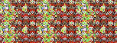 Gri ve nötr renkli şirin çiçek desenleri. Renkli Bahar Teması eskiz kalıbı. Raster Modaya uygun kumaş deseni. Düz Çiçek Elementleri Tasarımı.