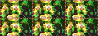 Modern stil dokusu. Çiçek desenli raster, yeşil ve gri çizgi grafik deseni soyut raster arkaplan.