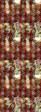 Raster Henna dövme stili. Etnik Mandala süsü. Kızılderili desenli desenli desenli şal deseni. Tekstil, tebrik kartı, boyama kitabı, telefon kılıfı baskısı için kullanılabilir.