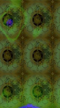 Çiçek desenli raster, yeşil çizgi grafik desenli soyut raster arkaplan. Modern stil dokusu.