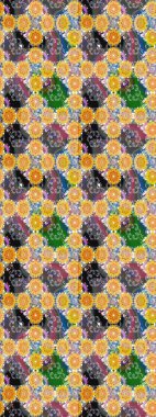 Çiçek desenli raster, sarı ve gri çizgi grafik desenli soyut raster arkaplan. Modern stil dokusu.