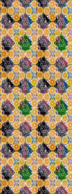 Çiçek desenli raster, sarı ve gri çizgi grafik desenli soyut raster arkaplan. Modern stil dokusu.