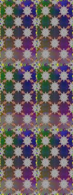 İşlemeli çiçekli, dikişsiz desen. Parmak izi, kumaş, duvar kâğıdı, tekstil için raster dokusu. Renkli grunge soyut arkaplanı Cologray ve kahverengi çiçeklerle zenginleştirir.