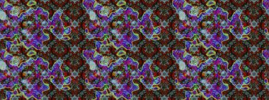 Hediye ambalaj kağıdı, tebrik kartları, posterler ve pankart tasarımı. Mavi ve kahverengi renkte çiçekler. Raster düz çiçek çizim deseni.