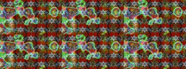 Suluboya çizimi. Çiçekli eskiz deseni. Kahverengi ve yeşil renkli çiçekler. El çizimi.