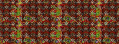 Renkli Bahar Teması eskiz kalıbı. Raster. Düz Çiçek Elementleri Tasarımı.