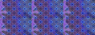 Mor ve mavi renkli şirin tekstil tarzında. Çiçek arkaplan. Raster illüstrasyonu. Çiçek duvar kâğıdı. Renkli çizim deseni.