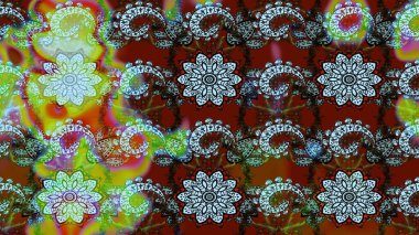 Raster illüstrasyonu. Tarafsız ve kahverengi renkte çiçekler. Çiçek süslemeli çizim deseni.