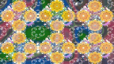 Tekstil veya kitap kapakları, imalat, duvar kağıtları, baskı, hediye paketi ve yapıştırma kitabı için çiçek eskizi geçmişi. Küçük çaplı çiçeklerdeki basit şirin desenler. Raster illüstrasyonu.