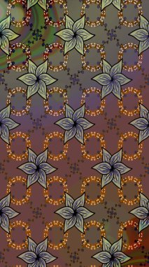 Floral sketch pattern background. Flat Flower Elements Design Raster illustration. Flowers on brown and gray colors. Colour Spring Theme sketch pattern Background.