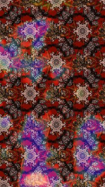 Chichi 'nin kumaş kalıbını çiz. Çiçek deseni. Düz Çiçek Elementleri Tasarımı. Renkli Bahar Teması eskiz kalıbı. Raster illüstrasyonu.