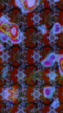 Kırmızı ve kahverengi renkte çiçekler. Tropik çiçek desenleri. Raster illüstrasyonu.