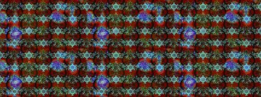 Çizim kalıbı. Kırmızı ve kahverengi renklerde. Çiçek duvar kağıdı. Hint süsü. Renkli süs kenarı. Raster illüstrasyonu.