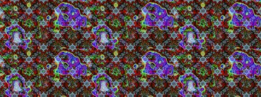 Renkli Yaz Temalı eskiz kalıbı. Raster illüstrasyonundaki çiçek desenli çizim. Kahverengi ve kırmızı renkte çiçekler. Düz Çiçek Elementleri Tasarımı.