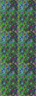 Sabıka fotoğraflarında, bebek kıyafetlerinde, duvar kâğıtlarında, paket kutularında falan kullanılabilir. Zarif, parlak ve pürüzsüz yeşil ve mavi çiçek desenli tasarım.