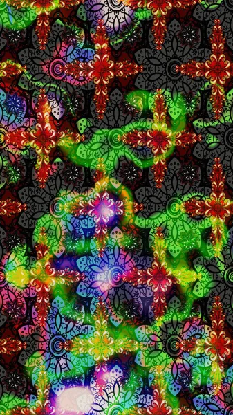 Şirin çiçekler. Çizgi çizimi kalıbı. Raster Moda kumaş deseni.