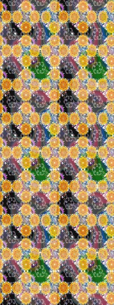 Çiçek desenli raster, sarı ve gri çizgi grafik desenli soyut raster arkaplan. Modern stil dokusu.