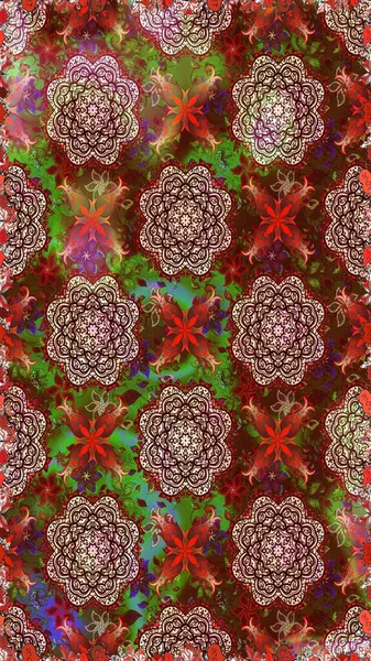 Tomurcukları çiçek olan sevimli bir çiçek deseni. Raster illüstrasyonu. Eski usul. Kumaş, tekstil, duvar kağıdı baskısı için. Kusursuz bir geçmişi var. Raster..