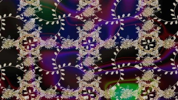 Asya tekstil tarzında. Raster illüstrasyonu. Raster illüstrasyonu. Gri renkli çiçekler. Çiçek desenini çiz.