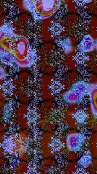 Kırmızı ve kahverengi renkte çiçekler. Tropik çiçek desenleri. Raster illüstrasyonu.