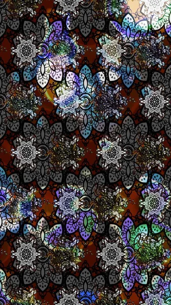 Siyah ve gri renklerde. Anti-stres için soyut örnek sayfası. Raster illüstrasyonu.