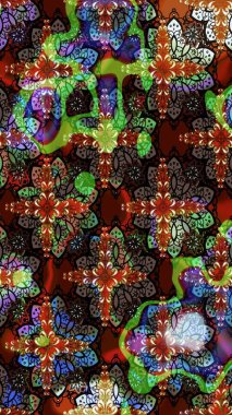 Güzel kumaş deseni. Güzel karalamalı çiçek desenli çizim. Küçük çiçekteki sevimli çiçek deseni. Raster illüstrasyonu.