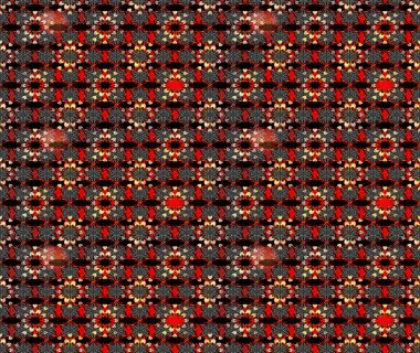 Raster Yumuşak kumaş deseni. Çiçekli siyah ve kırmızı çizim deseni. Klasik taslak çizimi. Raster çiçek izi..