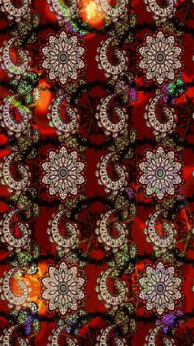 Çiçekli eskiz deseni. Suluboya çizimi. El çizimi. Siyah ve kırmızı renkte çiçekler.