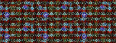 Çizim kalıbı. Kırmızı ve kahverengi renklerde. Çiçek duvar kağıdı. Hint süsü. Renkli süs kenarı. Raster illüstrasyonu.